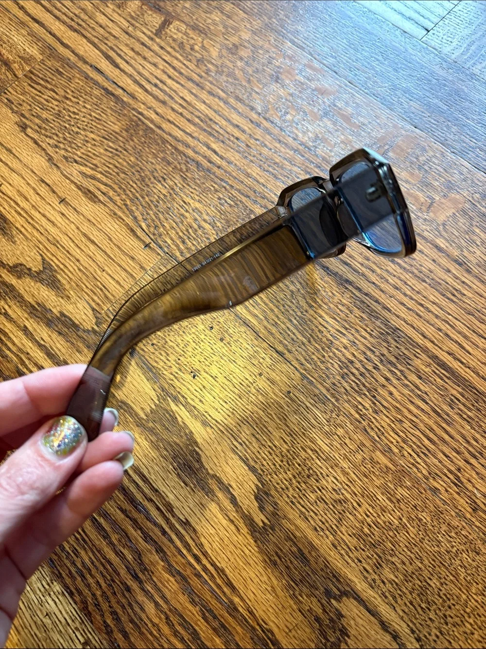 Smoky Black with Bluish Lenses Rectangular Sunglasses
